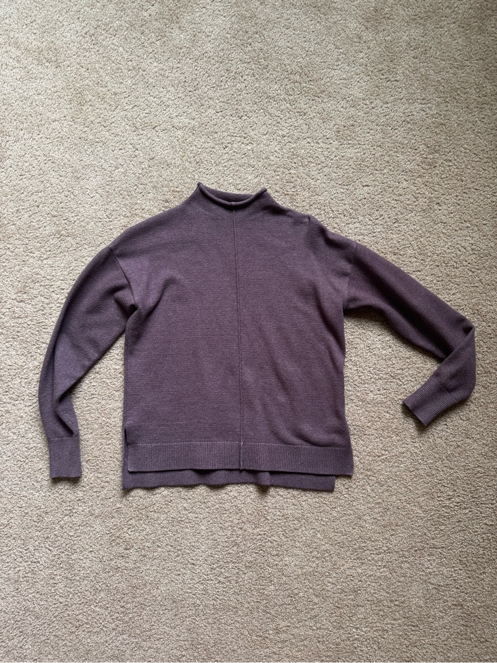 Womens Mock Neck Brown Sweater
